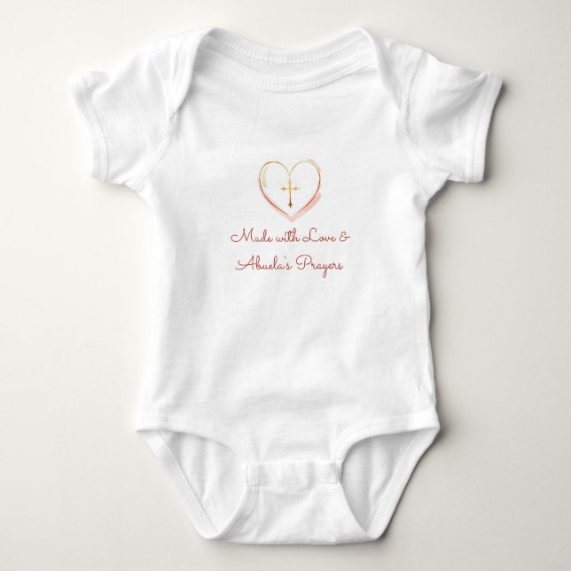 Body Para Bebê Feito com Amor e Orações de Avós Bebê Religioso (Frente)