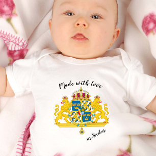 Body Para Bebê Feito com amor em Sveden / bandeira sueca
