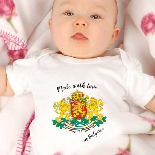 Body Para Bebê Feito com Amor na Bulgária / bandeira búlgara