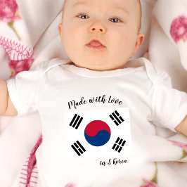 Body Para Bebê Feito com amor na Coreia do Sul / bandeira coreana