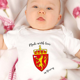 Body Para Bebê Feito com Amor na Noruega / bandeira norueguesa