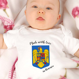 Body Para Bebê Feito com amor na Romênia/bandeira romena