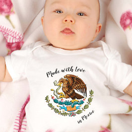 Body Para Bebê Feito com amor no México / bandeira mexicana