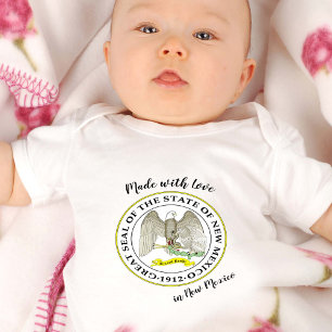 Body Para Bebê Feito com amor no Novo México / bandeira, Estado d