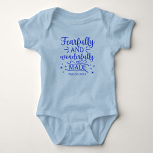 Body Para Bebê Feito com Medo e Maravilha - Azul