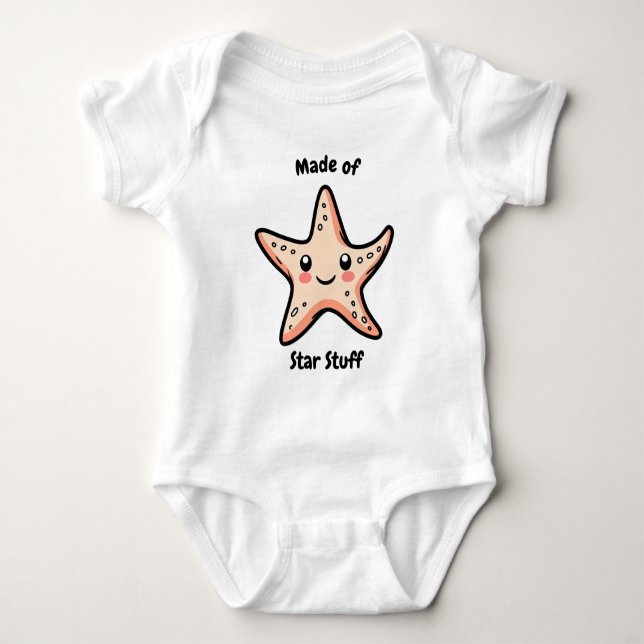Body Para Bebê Feito de Material Estelar, Bodysuit de Criança Peq (Frente)