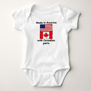 Body Para Bebê Feito em América com peças canadenses