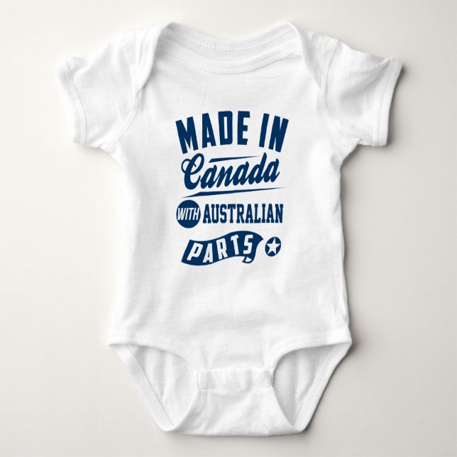 Body Para Bebê Feito em Canadá com peças australianas (Frente)