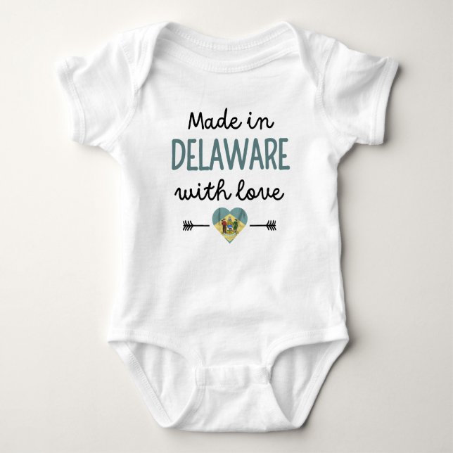 Body Para Bebê Feito em Delaware com Amor (Frente)