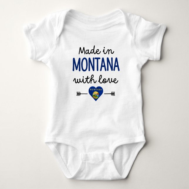 Body Para Bebê Feito em Montana com amor (Frente)