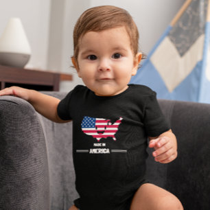 Body Para Bebê "Feito na América" Personalizado