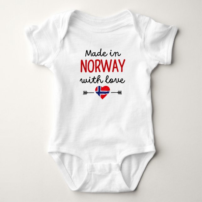 Body Para Bebê Feito na Noruega com amor (Frente)