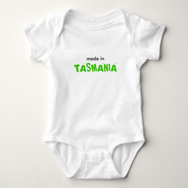 Body Para Bebê Feito na Tasmânia Engraçado Fofo (Frente)