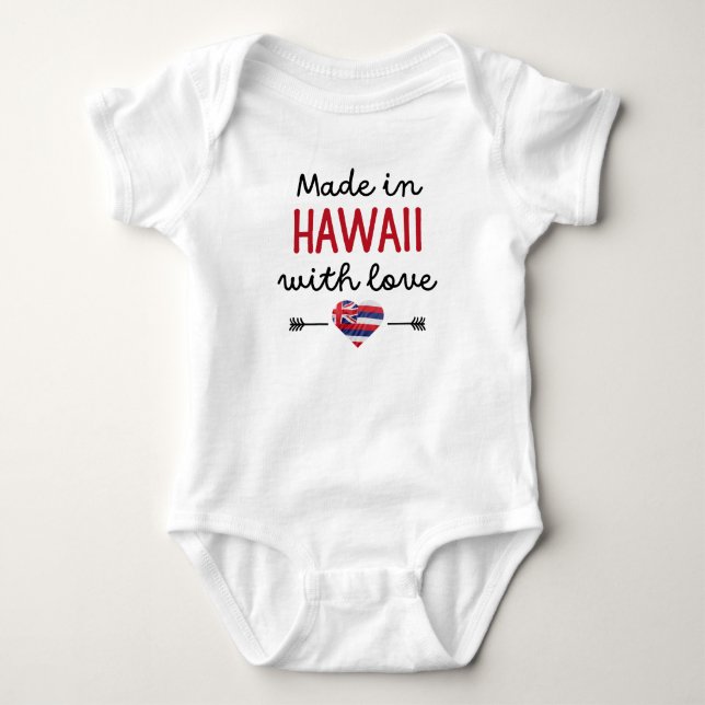 Body Para Bebê Feito no Havaí com amor (Frente)