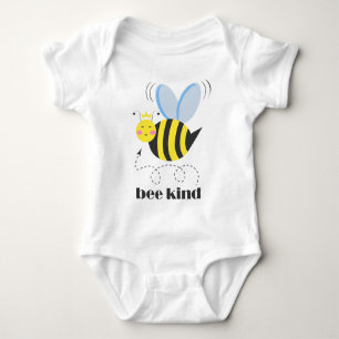 Body Para Bebê Felicíssima princesa abelha com coroa e slogan Sej
