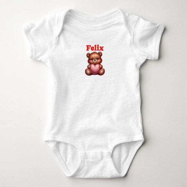 Body Para Bebê Felix e o urso (Frente)