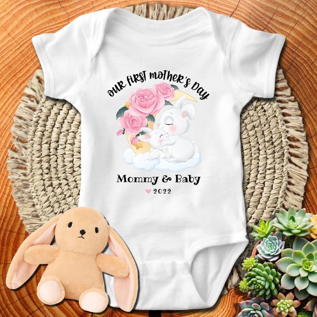 Body Para Bebê Feliz 1º Dia das Mães Bebê Bodysuit (Criador carregado)