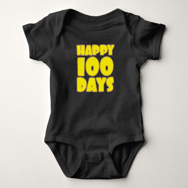 Body Para Bebê Feliz 100 dias - Celebração de 100 dias do bebê (Frente)