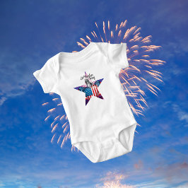 Body Para Bebê Feliz 4 de julho "Let Freedom Ring" Bebê Bodydress