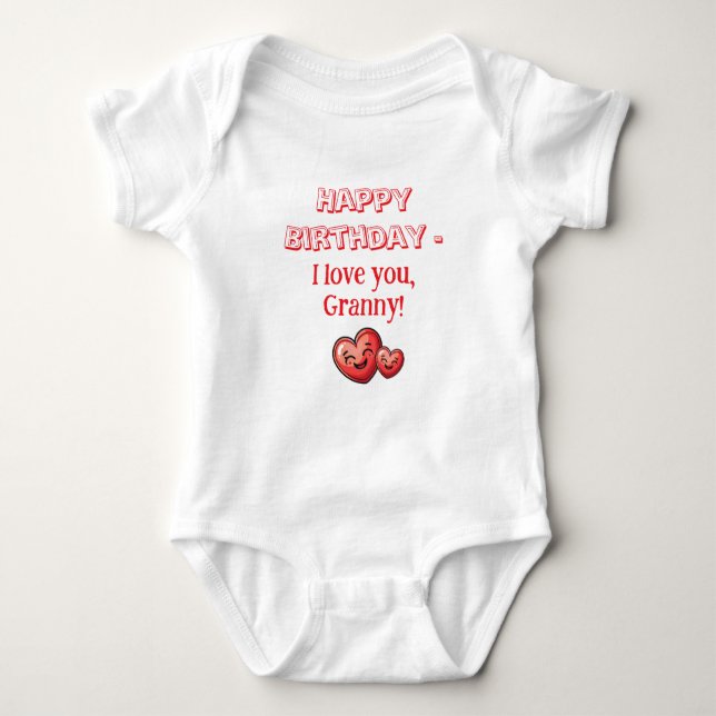 Body Para Bebê Feliz Aniversário, Amo-Te Presente, Personalizado (Frente)