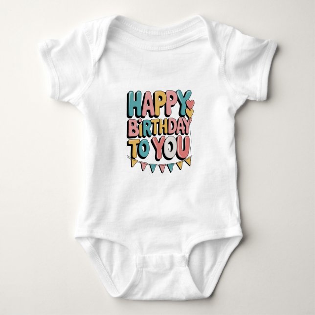 Body Para Bebê Feliz Aniversário Cheio de Bolhas (Frente)
