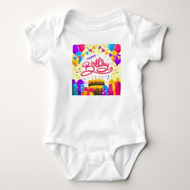 Body Para Bebê Feliz Aniversário Design-23562 (Frente)