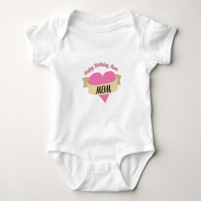 Body Para Bebê Feliz aniversário mãe (Frente)
