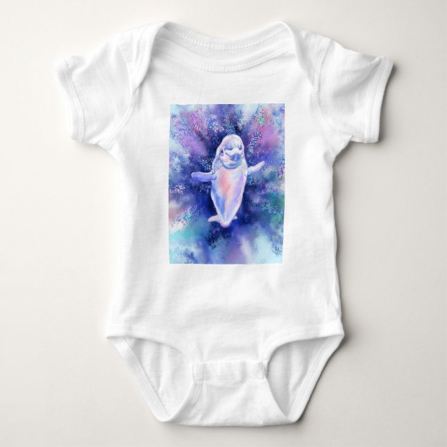 Body Para Bebê Feliz Beluga Baleia Bebê Bodô (Frente)