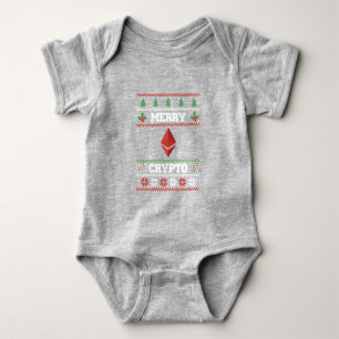 Body Para Bebê Feliz Crypto Eethum Ugly Christmas Sweater