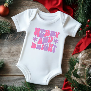 Body Para Bebê Feliz De Natal E Bacana Retro Brilhante Festivo