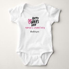 Body Para Bebê Feliz Dia das Mães Nome Personalizado Moderno Fofo