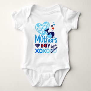 Body Para Bebê Feliz dia de as mães Camisa-Camisa Meninos-Baleia-