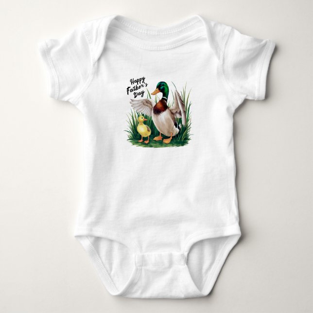 Body Para Bebê Feliz Dia de os pais Patos (Frente)