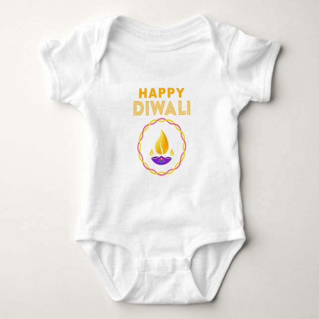 Body Para Bebê Feliz Diwali (Frente)