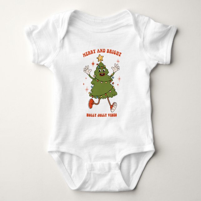 Body Para Bebê Feliz e Brilho - Férias de Natal Dançando (Frente)