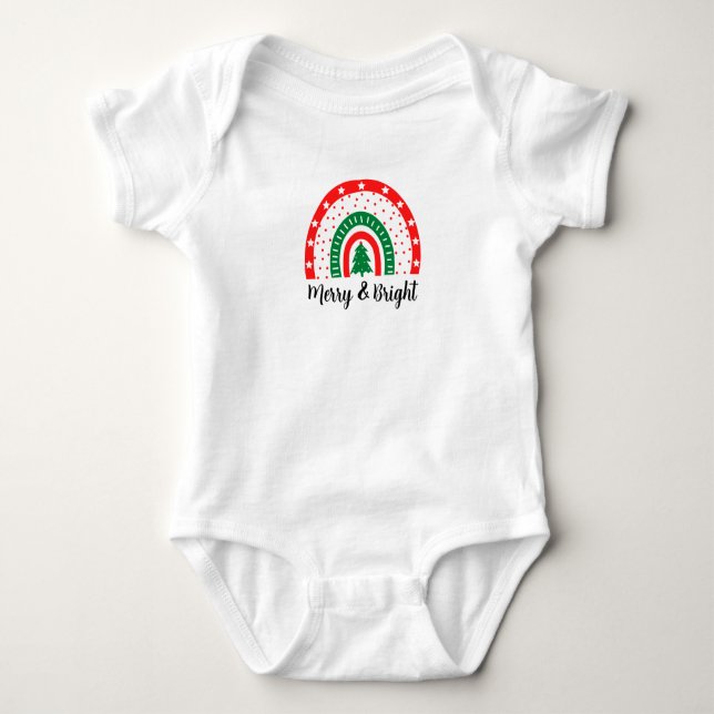 Body Para Bebê Feliz e Natal Brilhante (Frente)