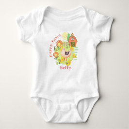 Body Para Bebê Feliz Galinha Ranch Hen. Personalizado.