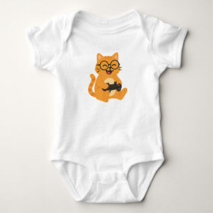 Body Para Bebê Feliz Gamer Cat - Divertimento no videogame