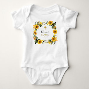 Body Para Bebê Feliz girassol coroa ortodoxa batismo cristão