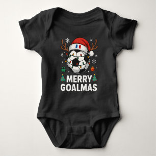 Body Para Bebê Feliz Goalmas França - Futebol Natal Divertido