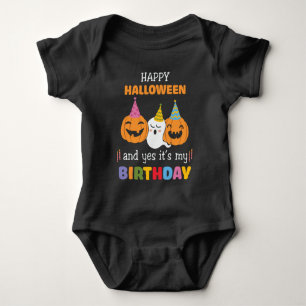 Body Para Bebê Feliz Halloween e Sim, é o meu aniversário