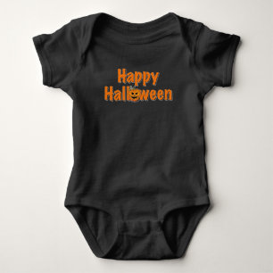 Body Para Bebê Feliz lanterna de abóbora laranja do Halloween