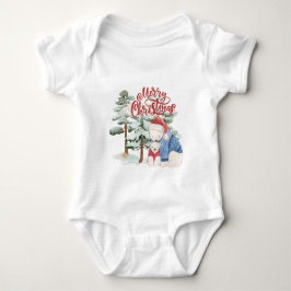 Body Para Bebê Feliz Natal Design de Férias Adoráveis