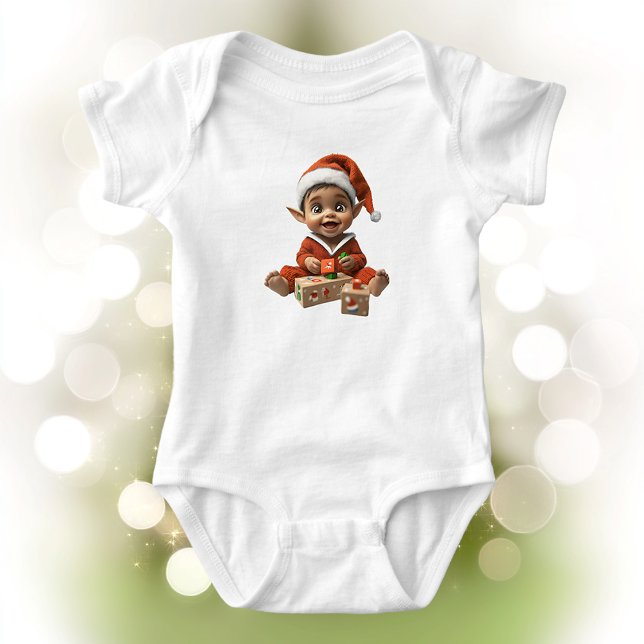 Body Para Bebê Feliz Natal Elf Bebê Bebê Bodô (Criador carregado)