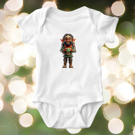 Body Para Bebê Feliz Natal Elf Bebê Roupa