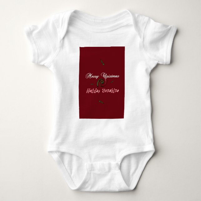 Body Para Bebê Feliz Natal Feriado Sunshine Red (Frente)