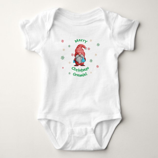 Body Para Bebê Feliz Natal Gnomie | Boy Gnomo (Frente)