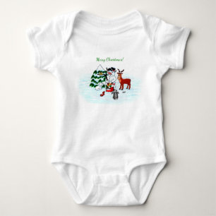 Body Para Bebê Feliz Natal! Neve com Amigos