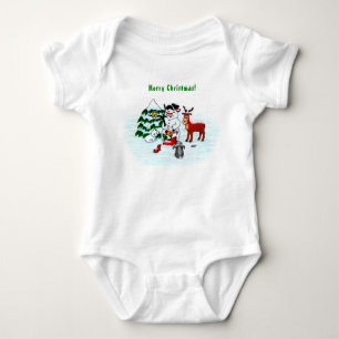 Body Para Bebê Feliz Natal! Neve com Amigos