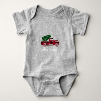 Body Para Bebê Feliz Natal Tree Red Xadrez De Búfalo